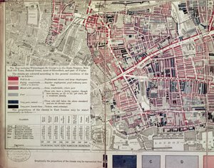 London: Whitechapel section, from a descriptive map of East End Poverty, 1887